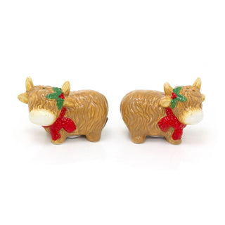 Novelty Christmas Salt & Pepper Shakers | Highland Cow Salt & Pepper Pots
