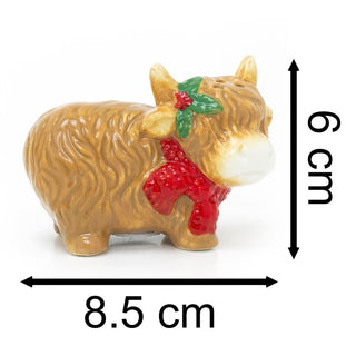 Novelty Christmas Salt & Pepper Shakers | Highland Cow Salt & Pepper Pots