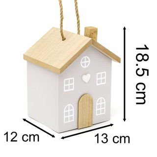 Novelty Wooden House Shaped Door Stop | Contemporary Decorative Wood Block Home Doorstop | Cottage Door Stopper