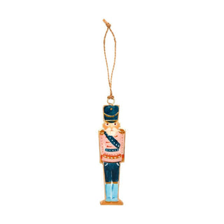 Nutcracker Christmas Bauble | Vintage Metal Soldier Tree Ornament with Twine