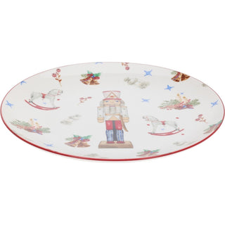 Nutcracker Christmas Plate Large | Retro Ceramic Festive Dinner Plate - 27cm