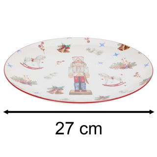 Nutcracker Christmas Plate Large | Retro Ceramic Festive Dinner Plate - 27cm