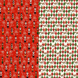 Nutcracker Christmas Wrapping Paper Book with 10 Stylish Sheets & Gift Tags