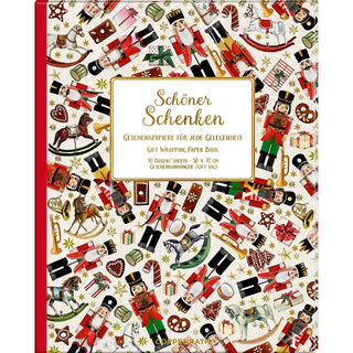 Nutcracker Christmas Wrapping Paper Book with 10 Stylish Sheets & Gift Tags