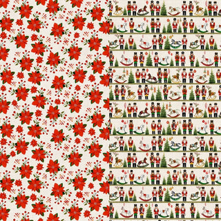 Nutcracker Christmas Wrapping Paper Book with 10 Stylish Sheets & Gift Tags