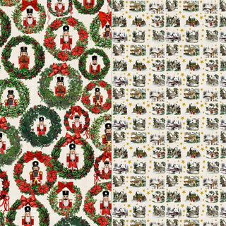 Nutcracker Christmas Wrapping Paper Book with 10 Stylish Sheets & Gift Tags