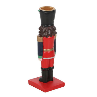 Nutcracker Soldier Candle Holder with Taper Candle Festive Christmas Centrepiece