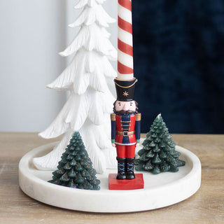 Nutcracker Soldier Candle Holder with Taper Candle Festive Christmas Centrepiece