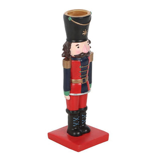 Nutcracker Soldier Candle Holder with Taper Candle Festive Christmas Centrepiece