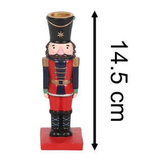 Nutcracker Soldier Candle Holder with Taper Candle Festive Christmas Centrepiece