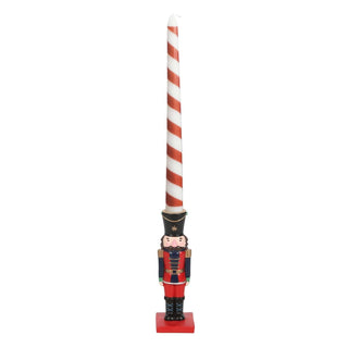 Nutcracker Soldier Candle Holder with Taper Candle Festive Christmas Centrepiece