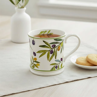 Olive Grove Mug, 330ml Fine China Botanical Olive Branch Tea Coffee Cup
