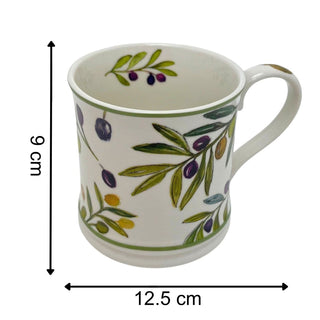 Olive Grove Mug, 330ml Fine China Botanical Olive Branch Tea Coffee Cup