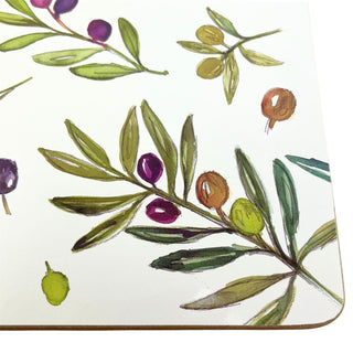 Olive Grove Set of 4 Placemats, 29cm Mediterranean Rectangle Table Place Mats