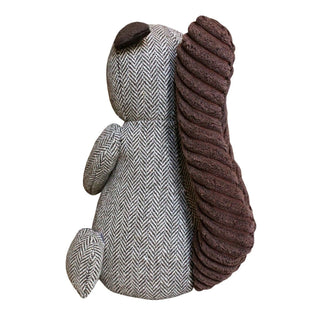 Oliver Squirrel Doorstop | Herringbone Squirrel Shaped Animal Door Stop - 24cm