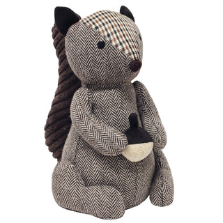 Oliver Squirrel Doorstop | Herringbone Squirrel Shaped Animal Door Stop - 24cm