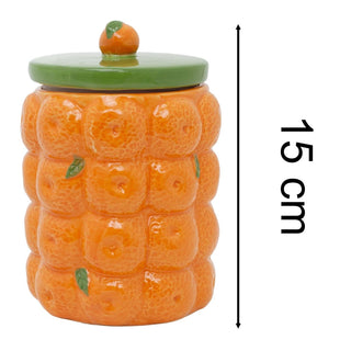 Orange Kitchen Storage Jar | Ceramic Citrus Fruit Cookie Jar Biscuit Barrel