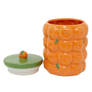 Orange Kitchen Storage Jar | Ceramic Citrus Fruit Cookie Jar Biscuit Barrel