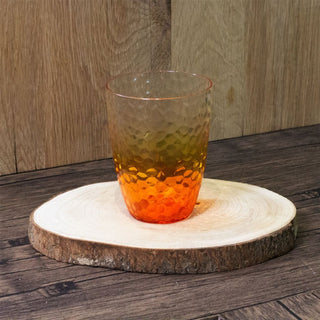 Orange Ombre Embossed Plastic Tumbler | Reusable Outdoor Picnic Drinking Glass