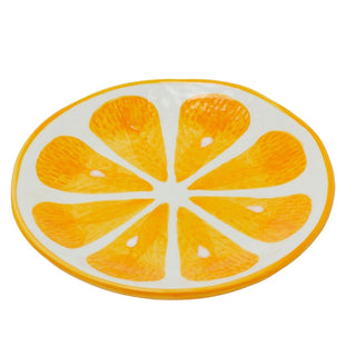 Orange Slice Side Plate, 16cm Ceramic Fruit Shaped Snack Dish for Summer Dining