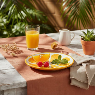 Orange Slice Side Plate, 16cm Ceramic Fruit Shaped Snack Dish for Summer Dining