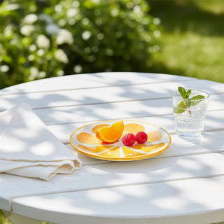 Orange Slice Side Plate, 16cm Ceramic Fruit Shaped Snack Dish for Summer Dining