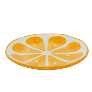 Orange Slice Side Plate, 16cm Ceramic Fruit Shaped Snack Dish for Summer Dining