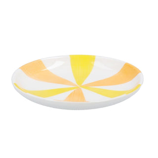 Orange & Yellow Sunburst Trinket Dish, 10cm Round Ceramic Bowl Jewellery Dish