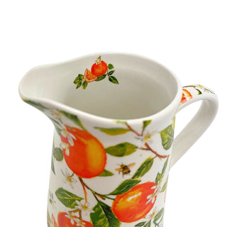 Oranges & Lemons Ceramic Jug, 550ml Citrus Serving Pitcher Flower Vase
