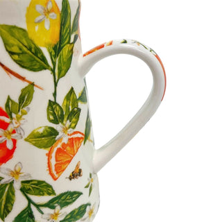 Oranges & Lemons Ceramic Jug, 550ml Citrus Serving Pitcher Flower Vase