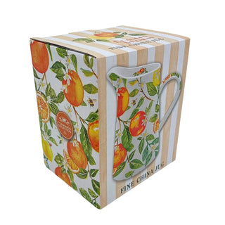 Oranges & Lemons Ceramic Jug, 550ml Citrus Serving Pitcher Flower Vase