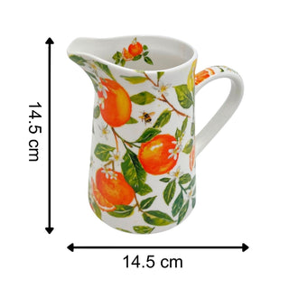 Oranges & Lemons Ceramic Jug, 550ml Citrus Serving Pitcher Flower Vase
