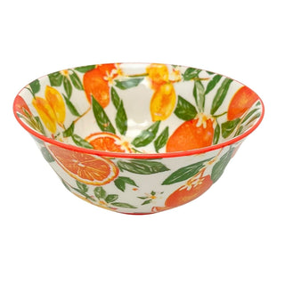 Oranges & Lemons Fine China Serving Bowl, 16x7cm Ceramic Soup Cereal Bowl