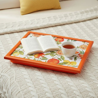Oranges & Lemons Lap Tray with Bean Bag Cushion, 44x34cm Padded Laptray