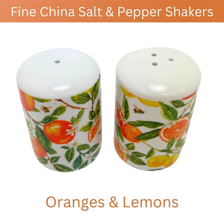 Oranges & Lemons Salt and Pepper Shakers, 7cm Ceramic Citrus Salt & Pepper Pots