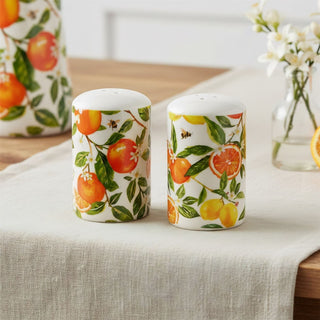 Oranges & Lemons Salt and Pepper Shakers, 7cm Ceramic Citrus Salt & Pepper Pots