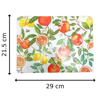 Oranges & Lemons Set of 4 Placemats, 29cm Citrus Rectangle Table Place Mats