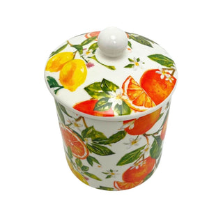Oranges & Lemons Storage Jar, 500ml Ceramic Airtight Kitchen Container