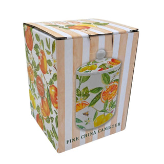 Oranges & Lemons Storage Jar, 500ml Ceramic Airtight Kitchen Container