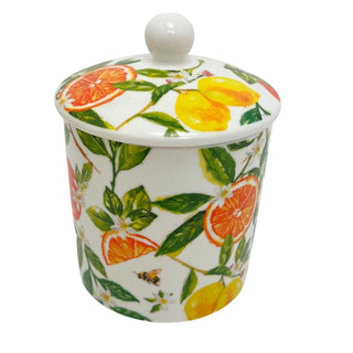 Oranges & Lemons Storage Jar, 500ml Ceramic Airtight Kitchen Container
