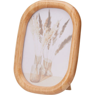 Oval Wooden Photo Frame, 4x6 Freestanding Single Aperture Wood Picture Frame