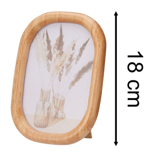 Oval Wooden Photo Frame, 4x6 Freestanding Single Aperture Wood Picture Frame