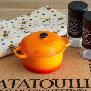 Ovenproof Ceramic Porcelain Pan Mini Casserole Oven Dish Cocotte With Lid 10cm - Orange