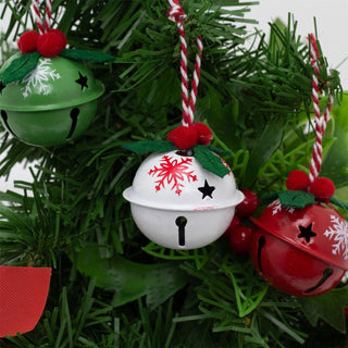 Pack of 12 Small Festive Jingle Bell Baubles | Christmas Tree Ornaments - 4cm