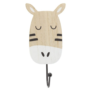 Pack of 4 Children's Wooden Animal Wall Hooks | Safari - Themed Coat Hooks & Pegs