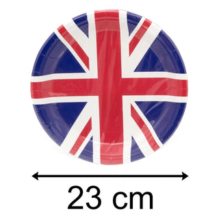 Pack Of 8 Union Jack Party Plates | Set Of 8 Great Britain Union Jack Paper Plates | Queens Platinum Jubilee Party Plates