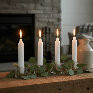 Pack of 8 White Candles | Unscented Long - Lasting Household Dinner Candles