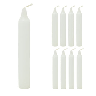 Pack of 8 White Candles | Unscented Long - Lasting Household Dinner Candles