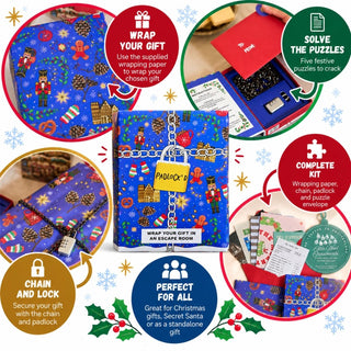 Padlock'd Christmas Escape Room Gift Wrapping Kit