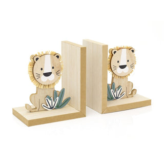 Pair Of Children's Baby Lion Cub Bookends | Safari Animal Book Ends For Shelves | Set Of 2 Novelty Animal Bookends Kids Room Nursery Decor